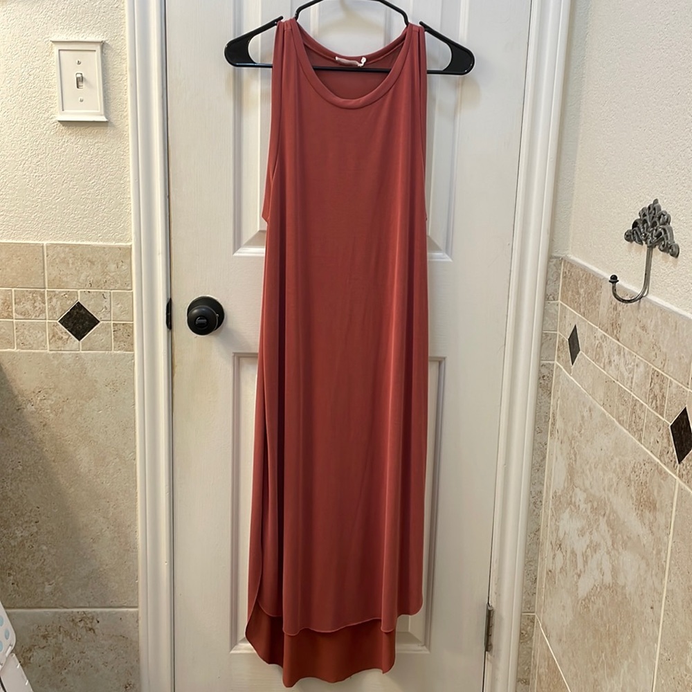 Lush burnt orange high low dress